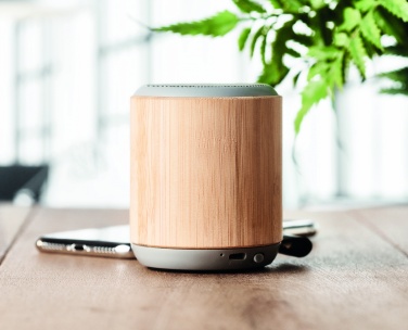 Logo trade promotional gifts picture of: 5.3 wireless bamboo speaker