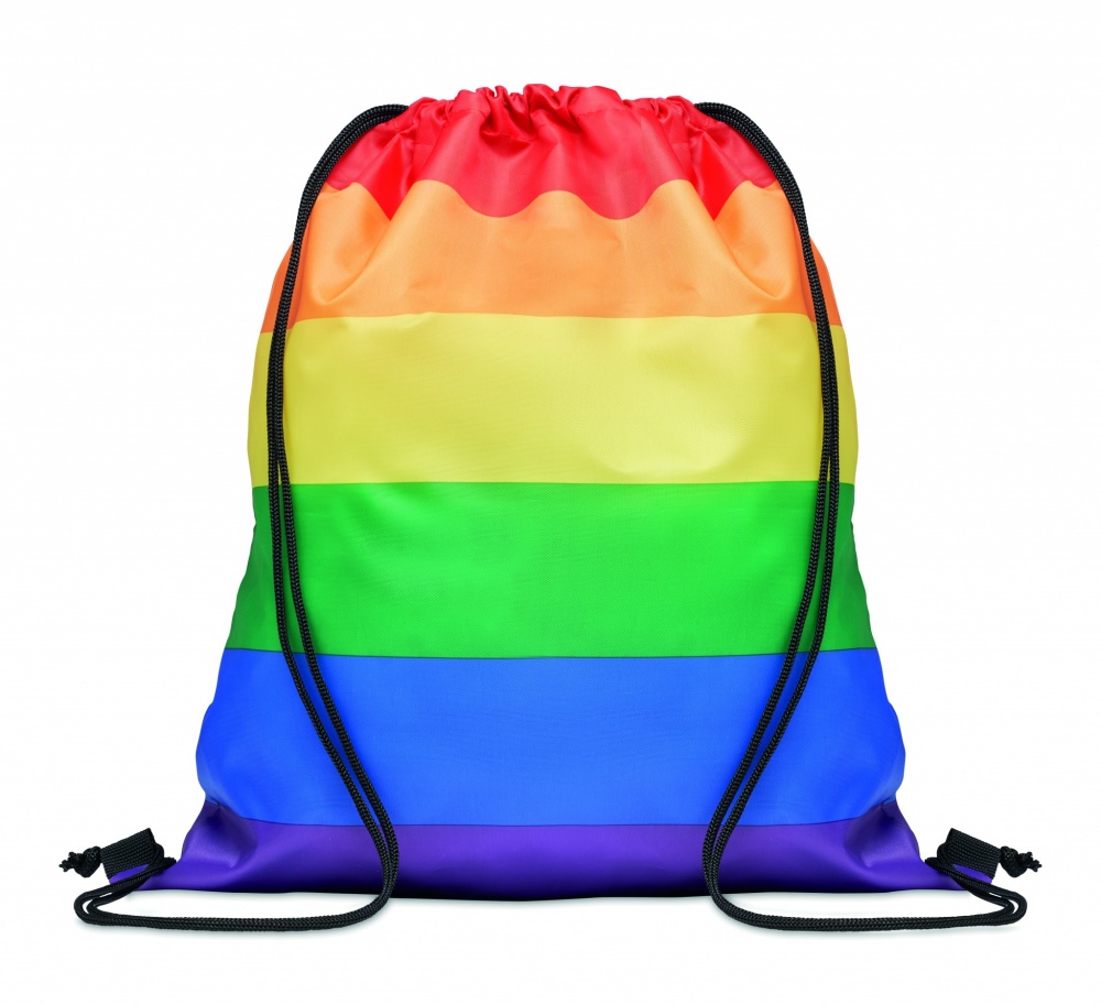 Logotrade promotional product picture of: Rainbow RPET drawstring bag