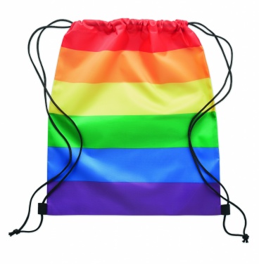 Logo trade business gift photo of: Rainbow RPET drawstring bag
