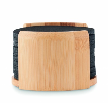 Logotrade advertising product image of: RPET coasters in bamboo holder