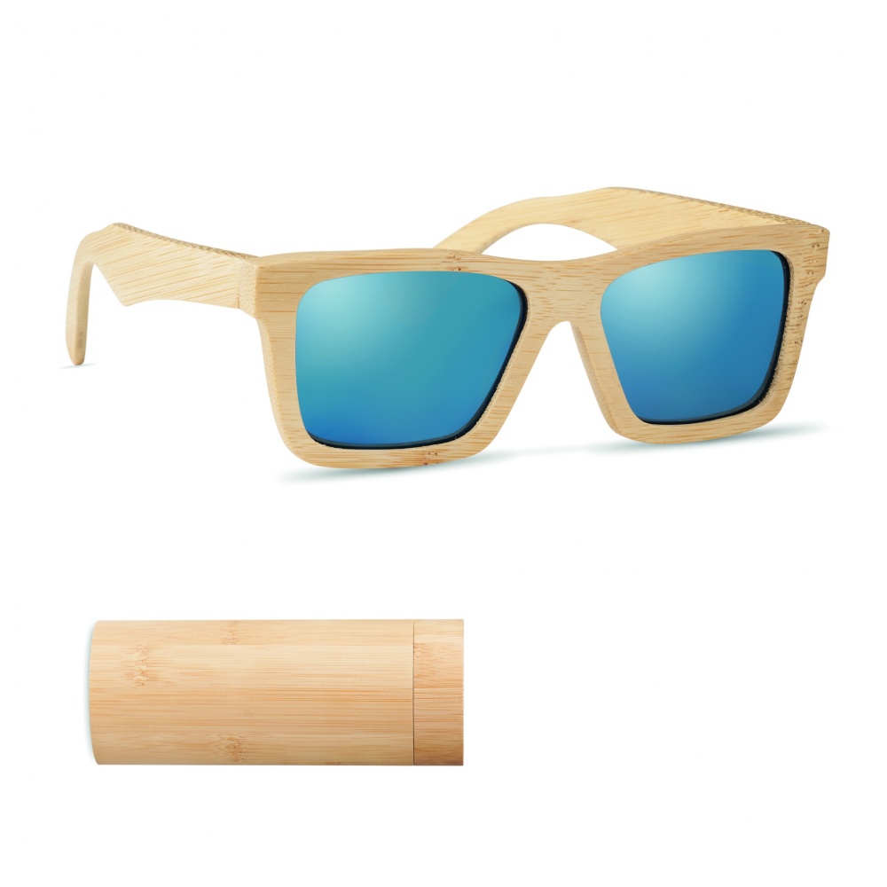 Logo trade promotional giveaways picture of: Sunglasses and case in bamboo KEILA