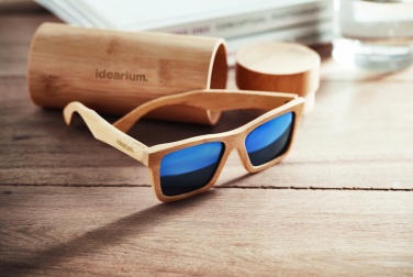 Logotrade promotional product picture of: Sunglasses and case in bamboo KEILA