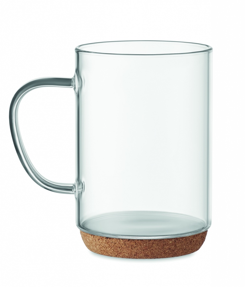 Logotrade advertising product image of: Glass mug 400ml with cork base