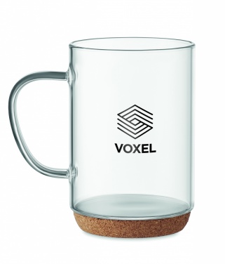 Logotrade promotional gift image of: Glass mug 400ml with cork base