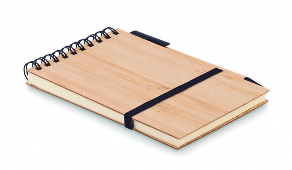 Logotrade promotional merchandise picture of: A6 bamboo notepad with pen SONORABAM