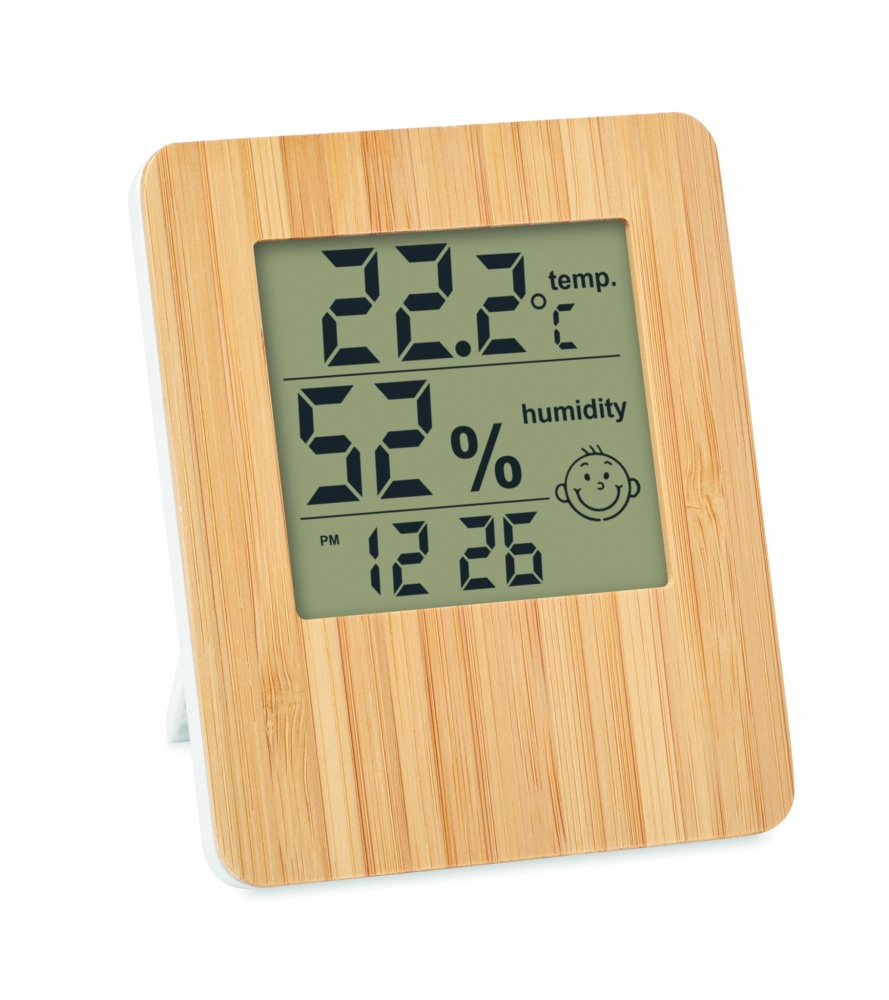 Logo trade promotional giveaways picture of: Bamboo weather station