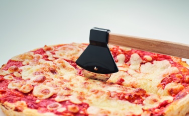 Logo trade corporate gifts image of: Pizza cutter bamboo handle