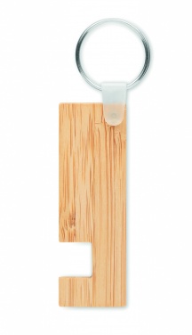 Logo trade promotional giveaways picture of: Bamboo stand and key ring Savonlinna