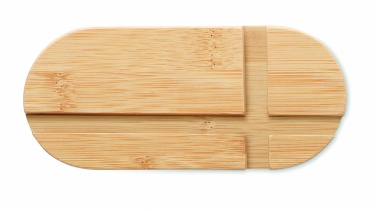 Logo trade promotional items image of: Bamboo tablet/smartphone stand