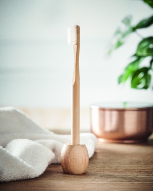 Logo trade promotional item photo of: Bamboo tooth brush with stand
