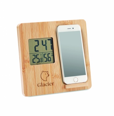 Logotrade promotional merchandise photo of: Bamboo weather station 10W