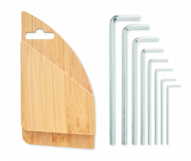Logo trade promotional giveaway photo of: Hex key set in bamboo