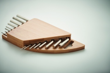 Logo trade promotional giveaways image of: Hex key set in bamboo