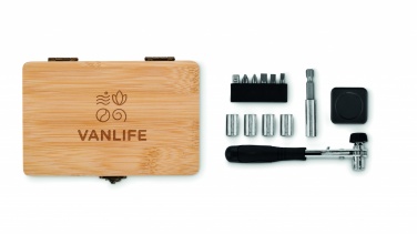 Logotrade promotional merchandise picture of: 13 piece tool set, bamboo case