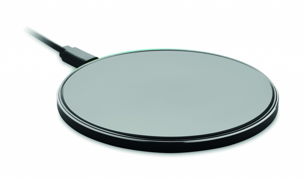 Logo trade promotional gifts picture of: Glass wireless 10W charger