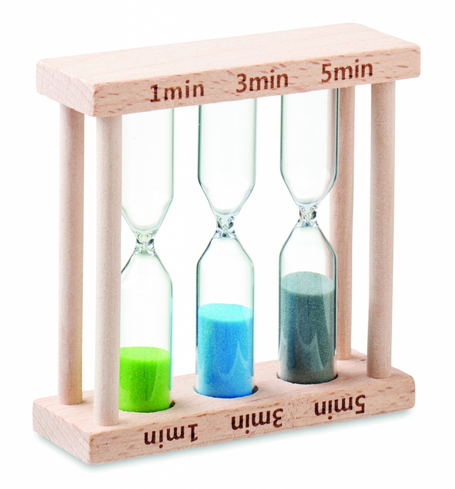 Logotrade promotional merchandise photo of: Set of 3 wooden sand timer