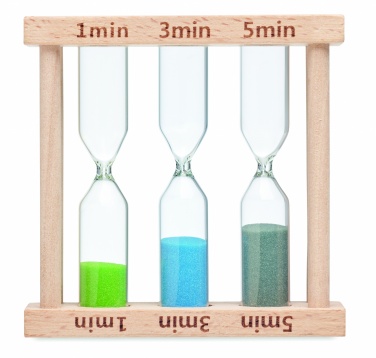 Logotrade promotional item image of: Set of 3 wooden sand timer