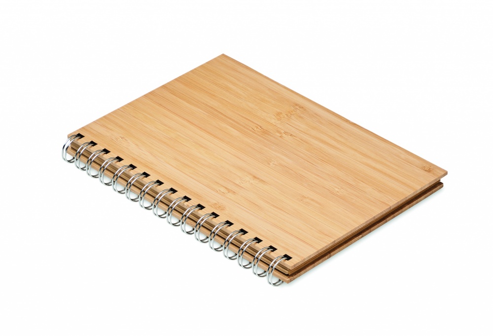 Logo trade promotional merchandise image of: A5 ring bound Bamboo notebook