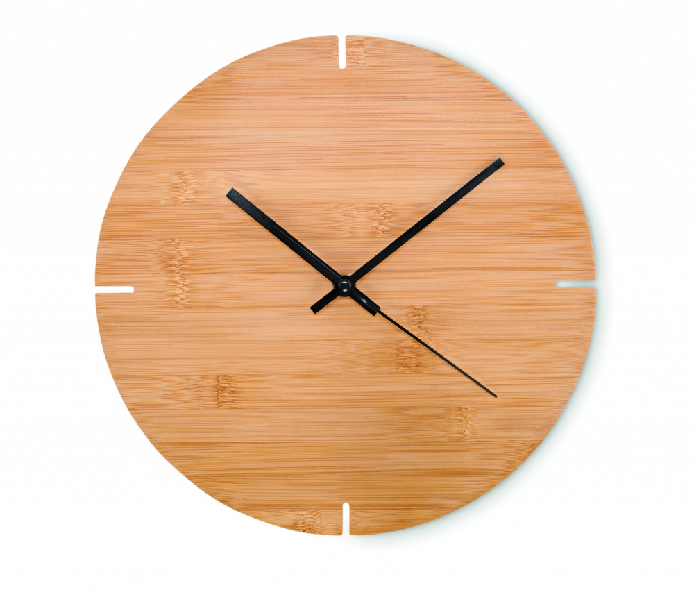Logotrade business gifts photo of: Round shape bamboo wall clock