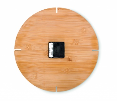 Logo trade promotional merchandise picture of: Round shape bamboo wall clock
