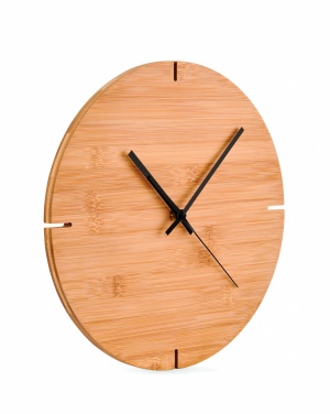 Logo trade promotional items picture of: Round shape bamboo wall clock
