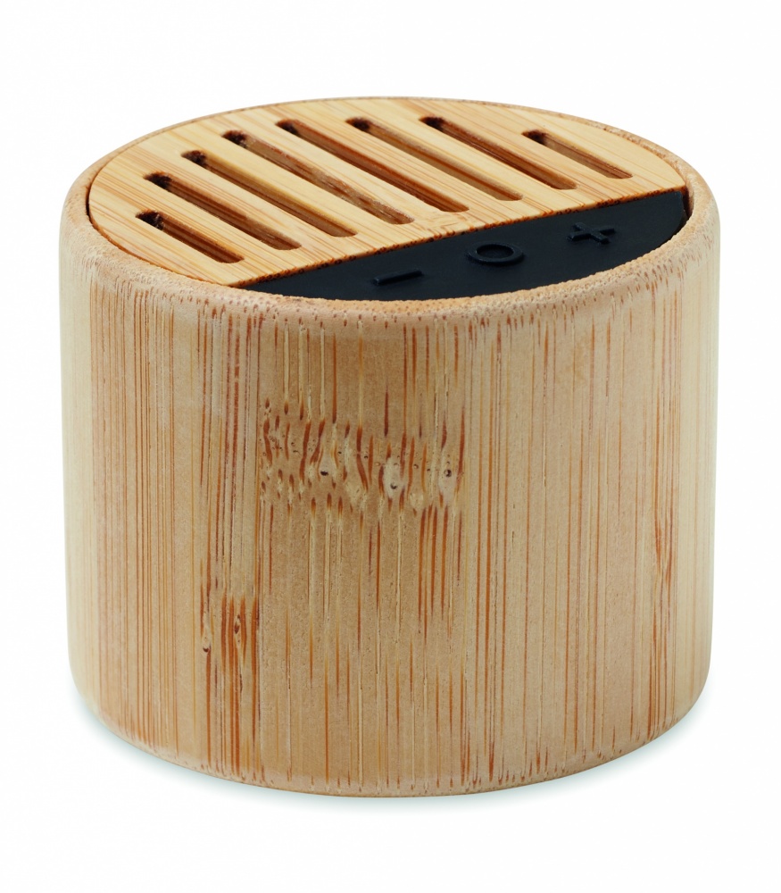Logotrade corporate gifts photo of: Round bamboo wireless speaker