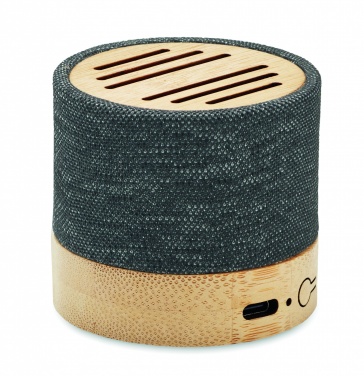 Logo trade business gift photo of: Bamboo RPET wireless speaker