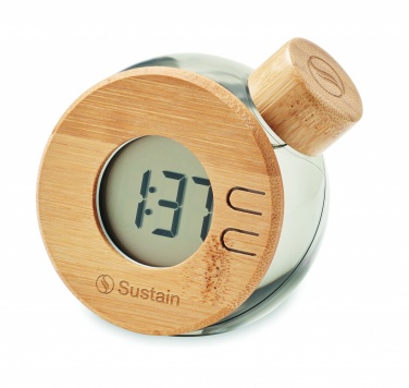 Logotrade promotional giveaway picture of: Water powered bamboo LCD clock
