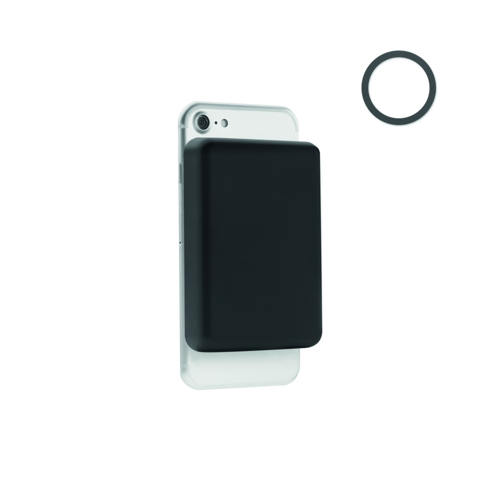 Logo trade promotional merchandise photo of: Magnetic wireless charger 15W powerbank 5000 mAh