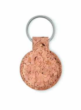 Logo trade promotional merchandise picture of: Round cork key ring Mikkeli
