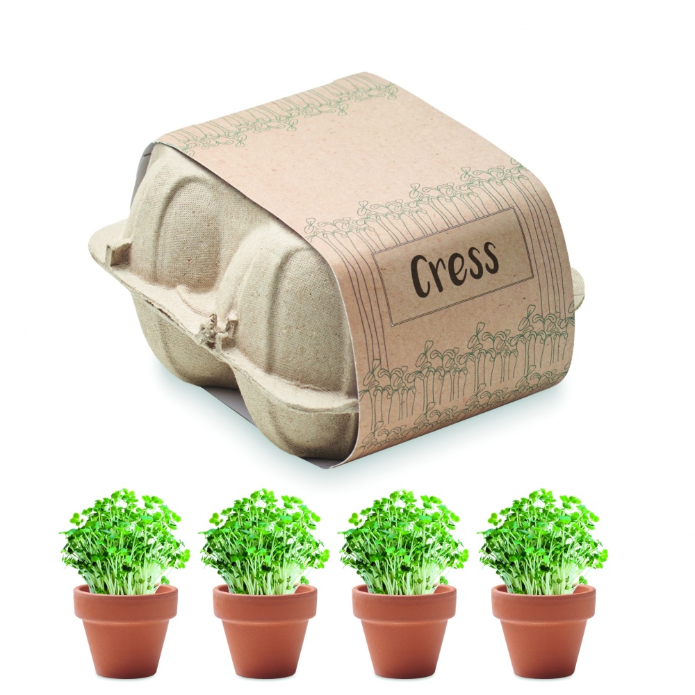 Logo trade business gifts image of: Egg carton growing kit