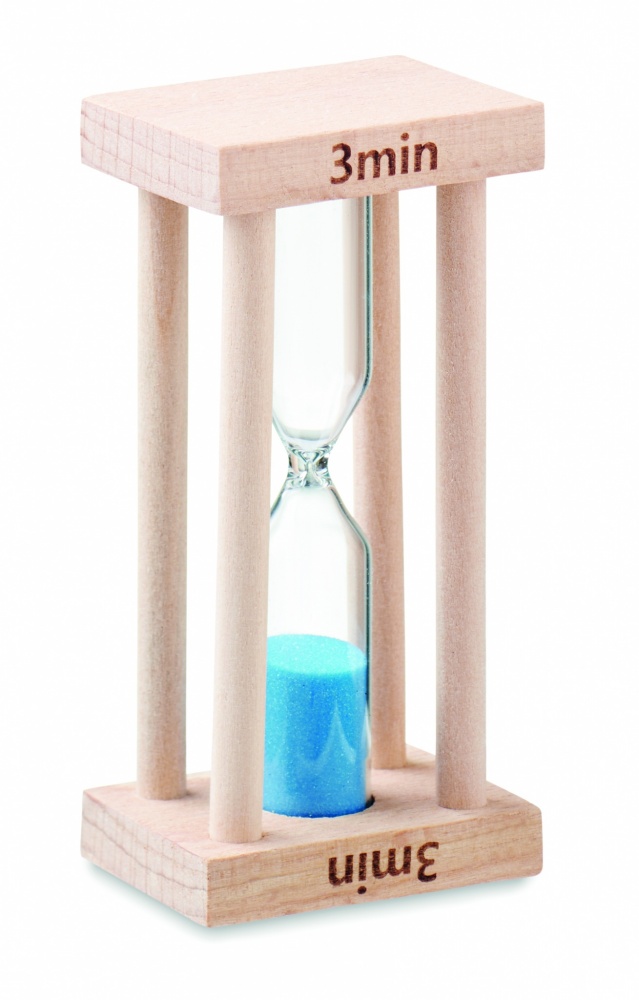 Logo trade promotional giveaways image of: Wooden sand timer 3 minutes
