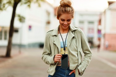 Logotrade promotional giveaway picture of: RPET Phone holder lanyard