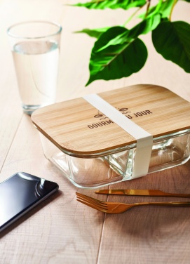 Logo trade advertising products picture of: Glass lunch box with bamboo lid