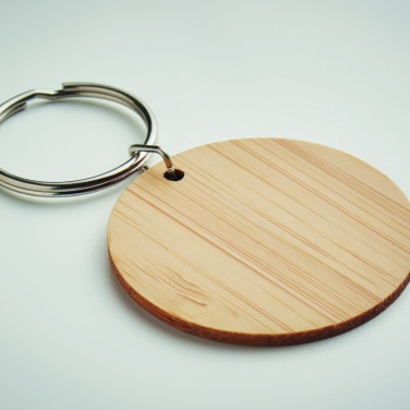 Logotrade promotional product image of: Round bamboo key ring Pieksämäki