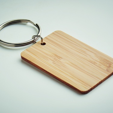 Logotrade business gift image of: Rectangular bamboo key ring Riihimäki