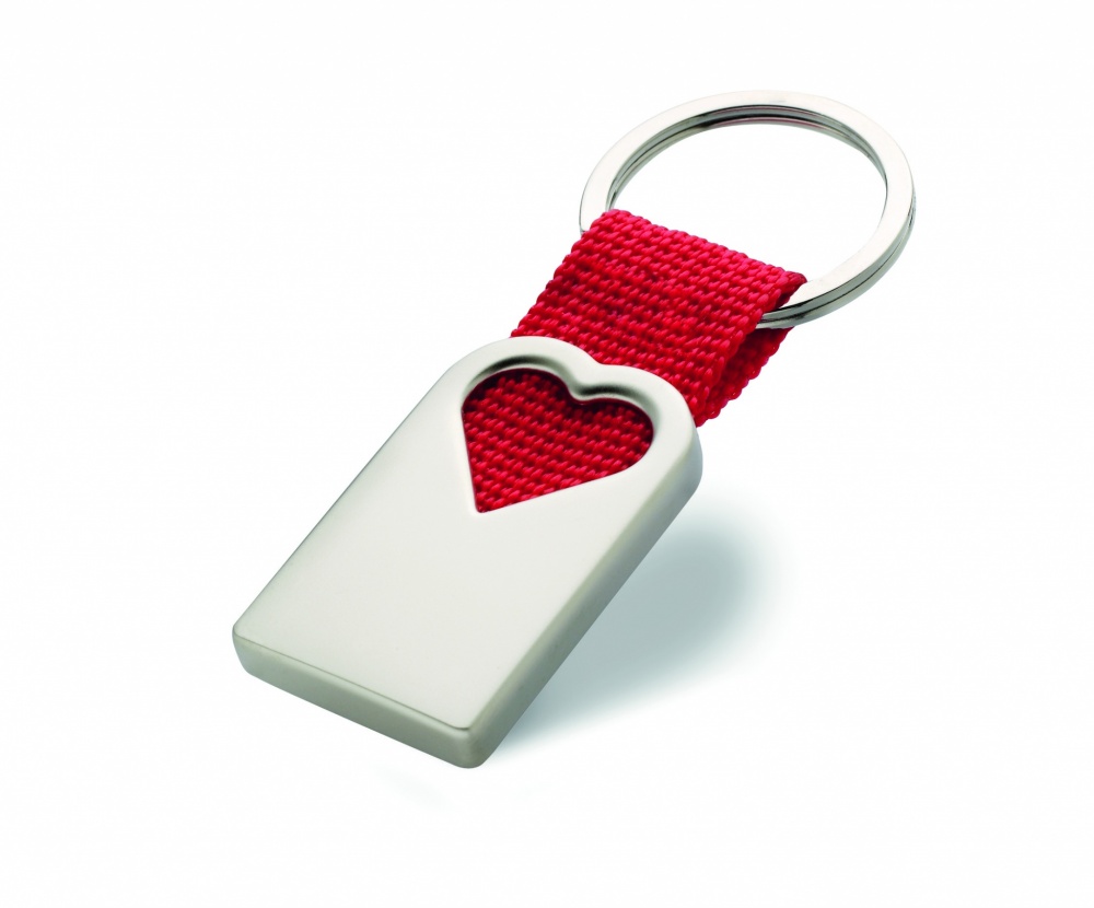 Logo trade promotional gifts image of: Heart metal key ring Kemi