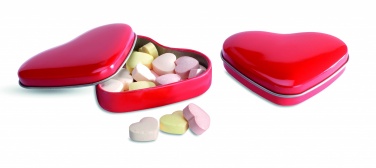 Logo trade promotional giveaways picture of: Heart tin box with candies