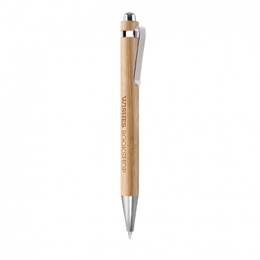 Logo trade promotional gift photo of: Bamboo automatic ball pen