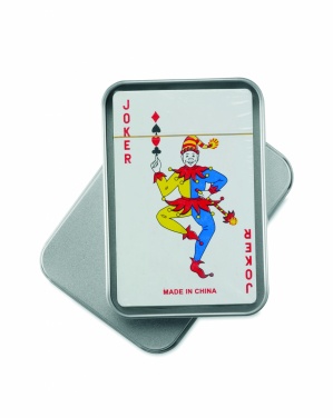 Logo trade business gifts image of: Playing cards in tin box