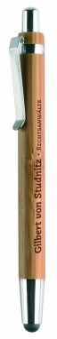 Logo trade corporate gifts image of: Ball pen in ABS and bamboo