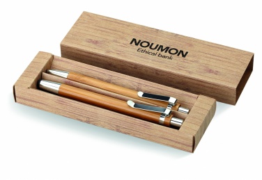 Logotrade promotional gift image of: Bamboo pen and pencil set