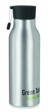 Logo trade promotional products picture of: Single-walled 500 ml aluminum bottle with a PP cap and a silicone strap