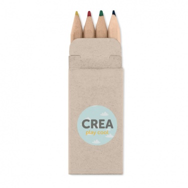 Logo trade promotional merchandise photo of: 4 mini coloured pencils