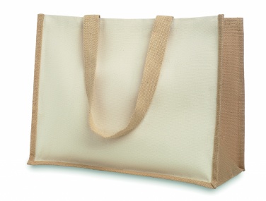 Logo trade promotional items image of: Jute and canvas shopping bag
