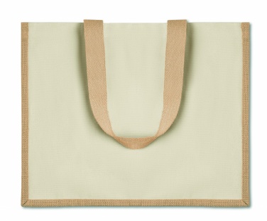 Logo trade promotional merchandise photo of: Jute and canvas shopping bag