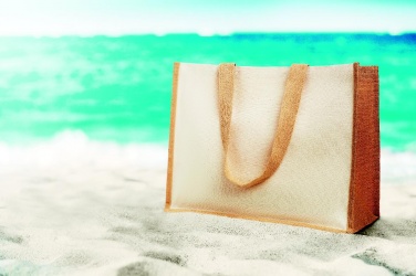 Logo trade advertising products image of: Jute and canvas shopping bag