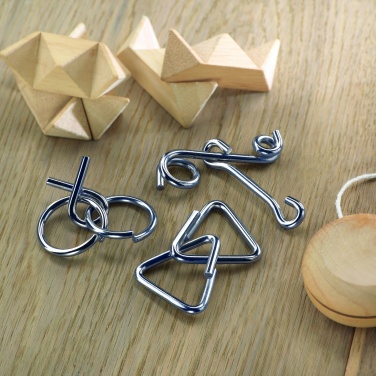 Logo trade advertising products image of: Set of 3 metal brain teasers