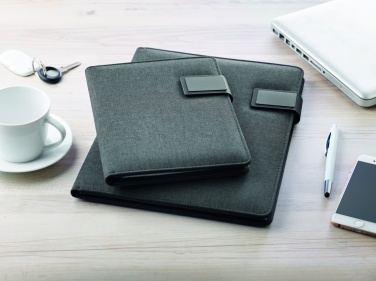 Logo trade promotional product photo of: A4 folder with power bank
