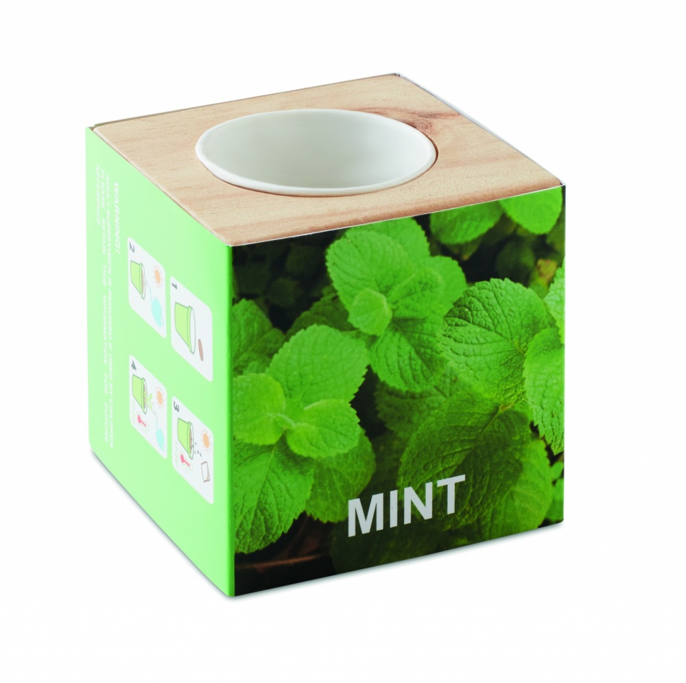 Logotrade promotional giveaways photo of: Herb pot wood "MINT"